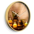 thumbnail image 2 of 24 Inches Round Wooden Wall Clock Silent Battery Operated, Home Decorative Large Wall Clock, Candle and Stone Clock Wall Art Decor for Living Room Kitchen Bedroom Office Classroom, 2 of 7