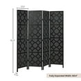 thumbnail image 2 of Roundhill Furniture 4-Panel Room Divider, Decorative Folding Freestanding Privacy Screen, Black, 2 of 7