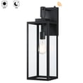 thumbnail image 4 of 22'' H Matte Black Outdoor Wall Light Dusk to Dawn Outdoor Lighting Sconce with Lantern Glass Shade, 4 of 7