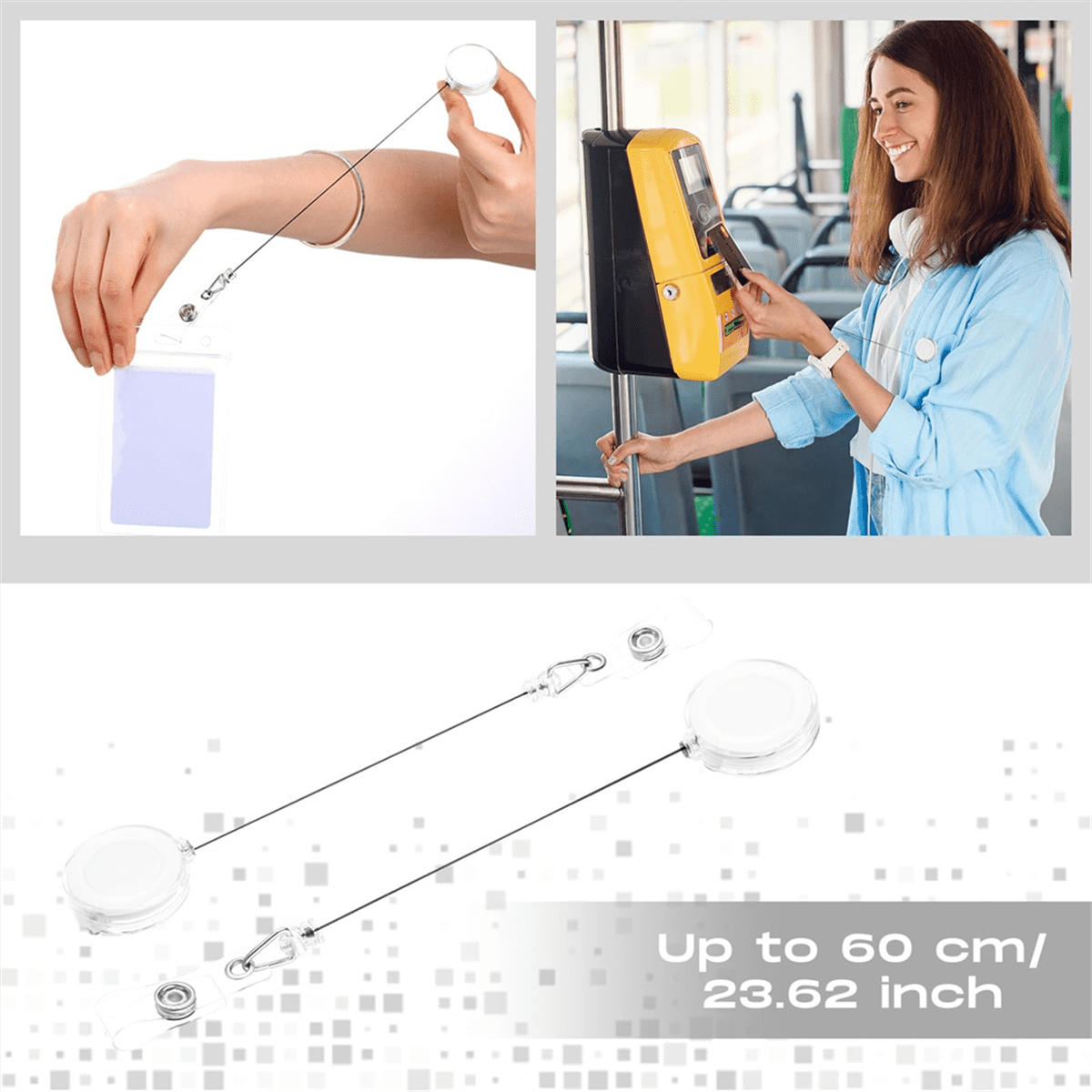 100 PCS Retractable Badge Reel Clips ID Card Holder Reel,A