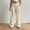 Beige, variant on Women's Casual Pleated Front Sweatpants, Elastic Drawstring Waist, Solid Color Straight Leg Sport Trousers White L