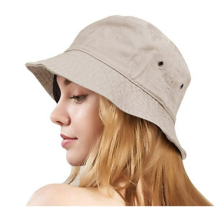 Unisex Bucket Hat for Women Men 100% Cotton Denim Packable Summer Travel  Beach Sun