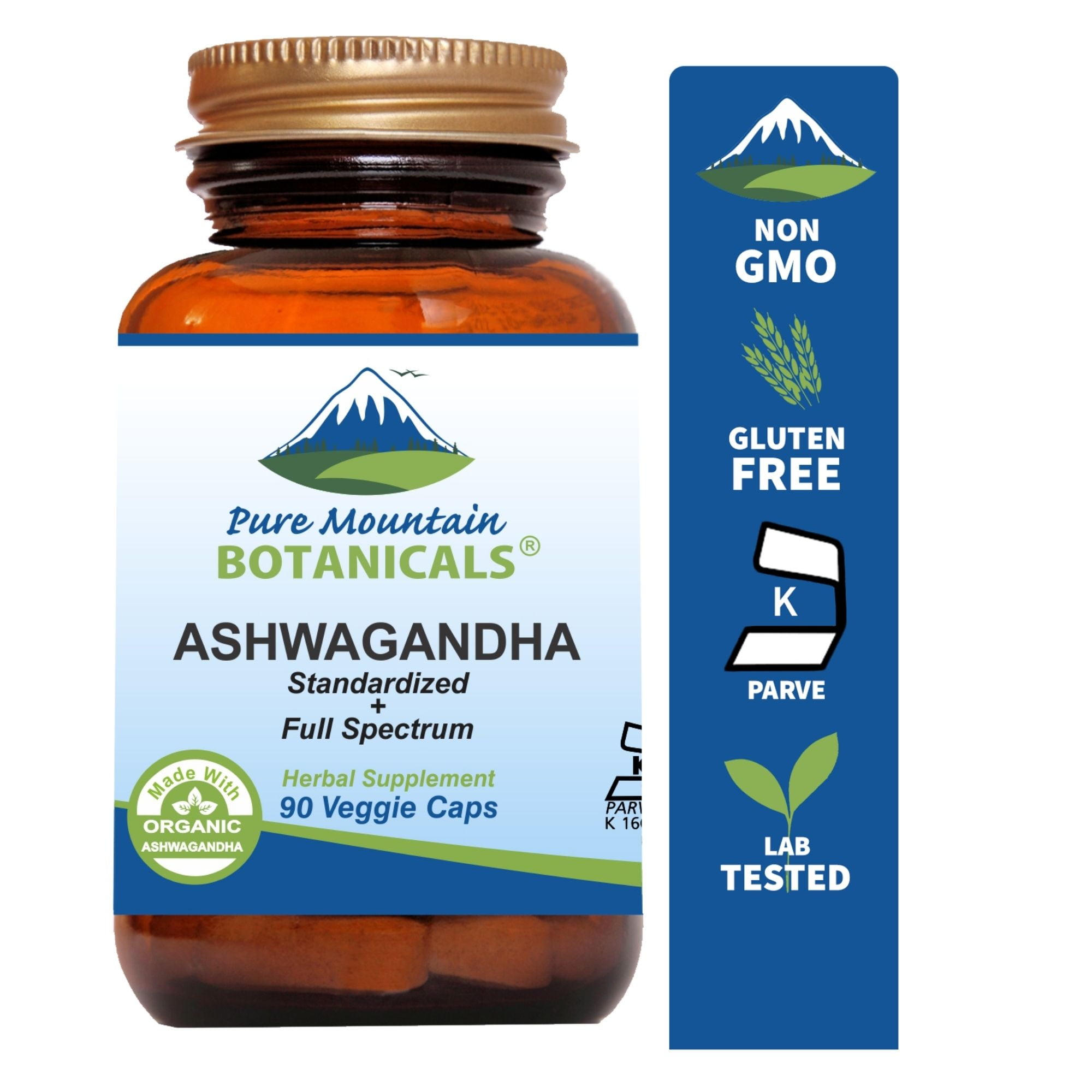 Ashwagandha Capsules Kosher Vegan Caps with 475mg Ashwagandha Root & Potent Ashwaganda Extract Supplement