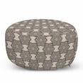 thumbnail image 1 of Abstract Pouf Cover with Zipper, Mandala Forms in Geometric Modern Vintage Persian Culture, Soft Decorative Fabric Unstuffed Case, 30" W X 17.3" L, Warm Taupe Charcoal Grey, by Ambesonne, 1 of 5