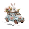 thumbnail image 3 of JoyMoreHome Easter 2D Flat Acrylic Bunny Decor, Driving White Rabbit Tabletop Ornament, Festival Present for Garden Home Table Office Dining Room Mantle Party Supplies, 3 of 7