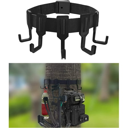 Treestand Strap Gear Hangers with Large Hooks Lightweight Multi-Hook Accessory Holder Outdoor Tree Stand Bow & Gear Hanger for Hunting Camping Hiking