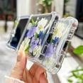 thumbnail image 5 of Compatible with Samsung Z Flip 7 Case Cute Pressed Dried Real Flowers Design Women Girls Shockproof Protective Hard PC Glitter Bling Floral Clear Phone Cover for Galaxy Z Flip 7,Purple, 5 of 16