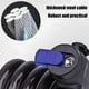 thumbnail image 4 of Candado antirrobo portátil para bicicleta, 1 unidad, con cable de acero y PVC, resistente al óxido y a la lluvia, a la intemperie, sin necesidad de cargar, incluye 2 llaves y cerradura de acero inoxid, 4 of 6