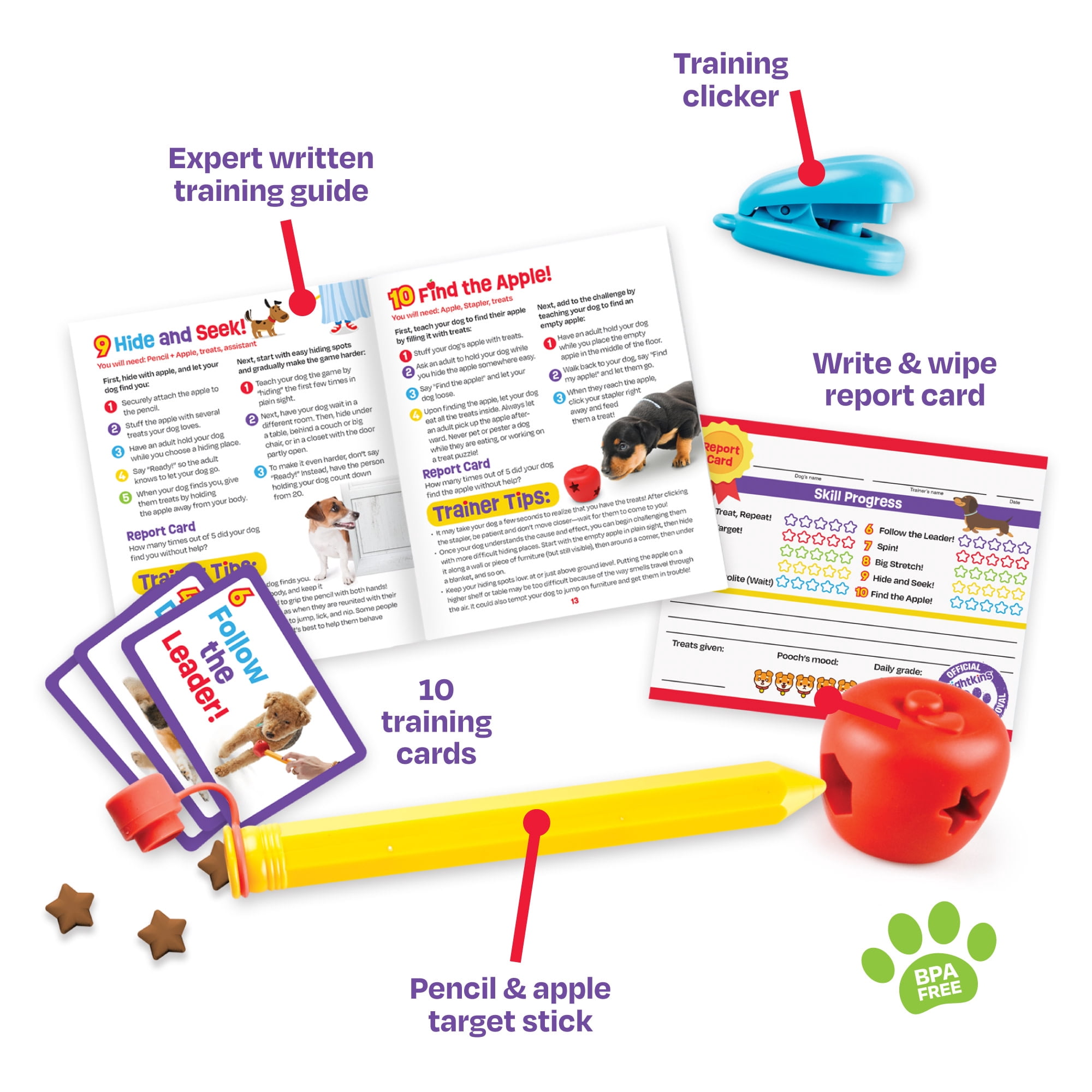 Brightkins Pooch School! Dog Training Set Dog Toy, Interactive Enrichment Games, 15-Pieces