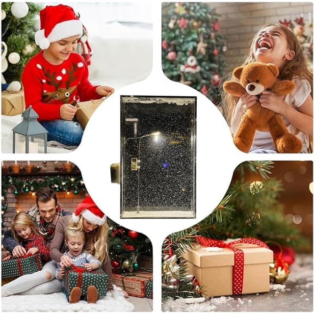 Kit de luces nocturnas de nieve DIY | Lámpara de calle pequeña con paisaje de nieve que fluye | Luz de mesa decorativa hecha a mano | Escena romántica de invierno | Paquete de material de 20 ml |