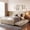Beige + Upholstered + Queen, variant on ChenyueFurn Queen Velvet Platform Bed, Twin XL Trundle, Upholstered, No Box Spring Needed,Beige