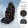 thumbnail image 7 of Uorisanigo Universal Car Seat Covers High Back Front Seat Covers - Fit Most Cars, Trucks, SUVS, or Vans 2 PCS Tie Dye Dog Paw Print Bucket Seats Cushion Protection for All Seasons, 7 of 7
