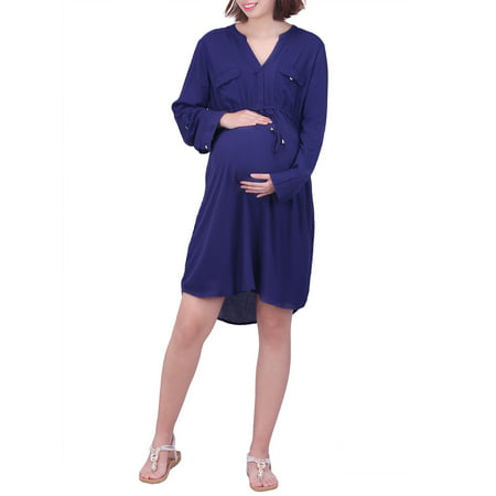 HDE Womens Maternity Dress Casual 3/4 Sleeve Tunic Shirt Office Work