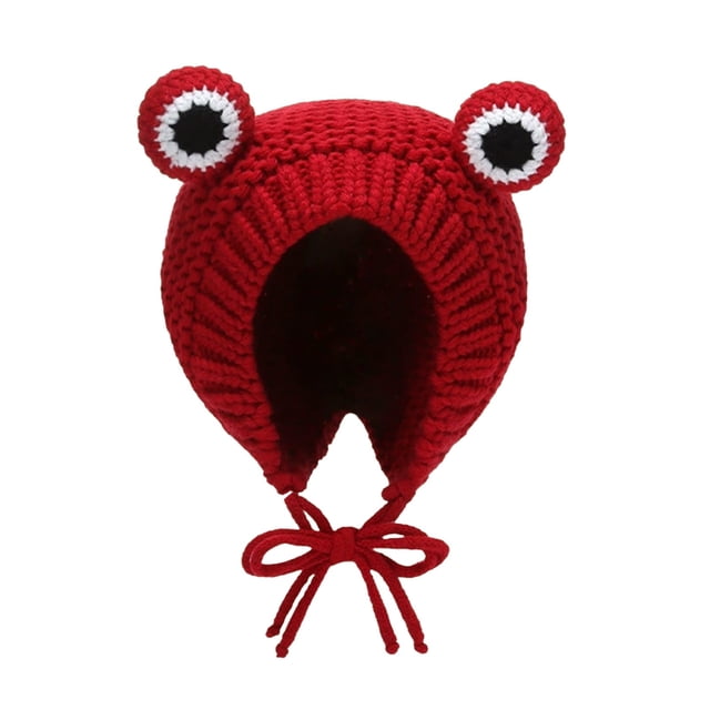 Gorro de punto cálido Frogs Eye para otoño/invierno, ajustable, para exteriores
