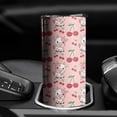 thumbnail image 3 of 20oz Pink Cow Cherry Pattern Skinny Tumblers Stainless Steel Tumbler with Lid and Straw,Vacuum Insulated Double Wall Travel Tumbler Cups with Cleaning Brush for Coffee,Tea, 3 of 6