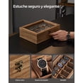thumbnail image 3 of Caja de relojes SONGMICS para 10 relojes de madera con tapa de cristal, 3 of 8