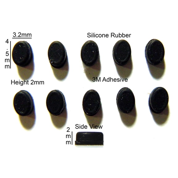 VATH Self Adhesive Silicone Rubber Feet 4.5mm(L) x3.2mm(W) x 2mm(H) 10pcs [RB171]
