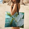 thumbnail image 5 of Enchanted Teal Sphere Floral Paradise Waterproof Picnic Blanket with Foldable Zipper, Suitable for Outdoor Use, Suitable for Travel, Camping, Beaches, Parks, Grasslands, Picnic Blanket Accessories, 5 of 8