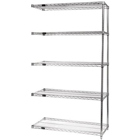 

Quantum Storage AD54-1848C-5 5-Shelf Chrome Wire Shelving Add-On Unit - 18 x 48 x 54 in.