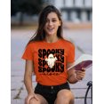 thumbnail image 2 of Spooky Vibes Cute Ghost Halloween Costume Women's T-shirt, M, Orange, 2 of 6