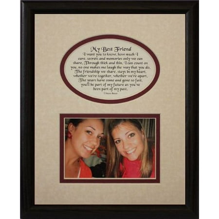 8X10 My Best Friend Picture & Poetry Photo Gift Frame ~ Cream/Burgundy Mat With Black Frame ~ Heartfelt Keepsake Picture Frame For A Best Friend For Christmas, Birthday Or