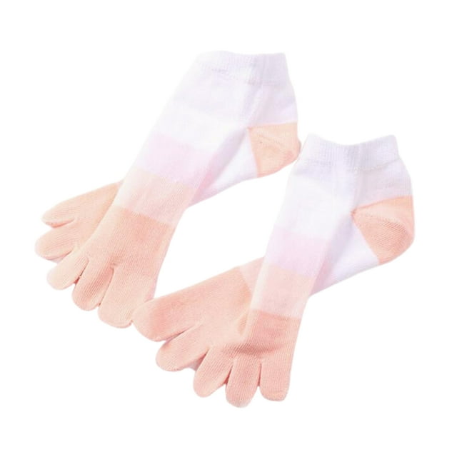 TISHITA Women Cotton Toe Socks Five Finger Socks Breathable Sports Ankle Crew Socks Pink