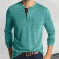 thumbnail image 2 of Mens T-Shirts Henley Shirts for Men Long Sleeve Pocket Buttons Neck Slim Fit Shirts for Men, 2 of 7