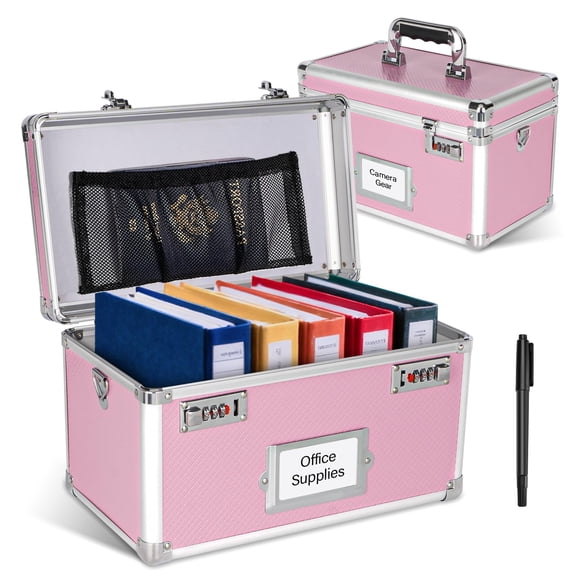 15 x 8.7 x 10 Inch Combo Lock Storage Box - Portable Safe for Valuables, Cash, Documents & Medicine | Heavy-Duty & Childproof | Home, Office, Travel