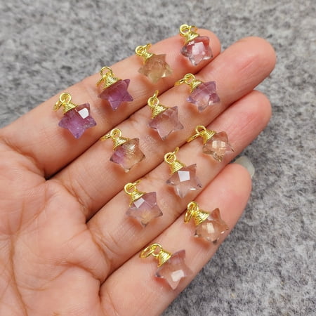 Natural Ametrine Star Pendant, Chakra Balancing Crystal Pendant, Handmade Bohemian Jewelry, Gift