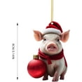 thumbnail image 3 of Zmeidao Christmas Tree Ornaments Decor Hat Pig Cute Cartoon Pig Car Pendant Home Tree Decoration Xmas Animals Craft Window Car Pendant Home Hanging Ornaments, 3 of 4