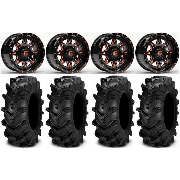 Fuel Lethal Orange 14" Wheels 27" Cryptid Tires Sportsman RZR Ranger