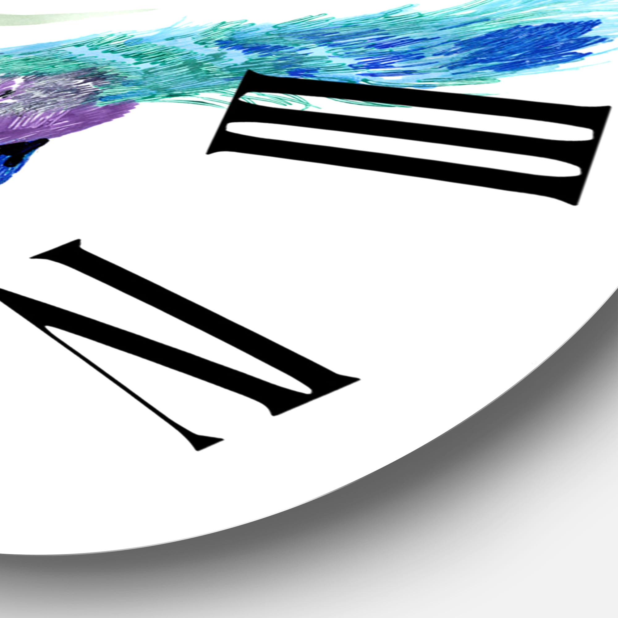 Designart 'Peacocks And Iris Flowers' Traditional Wall Clock