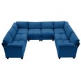thumbnail image 6 of JUSTLET Oversized Modular Sectional Sofa, Large Corduroy Sectional Couches Sofa Set, Comfort 8 Seater U Shaped Sofa Cloud Couch for Living Room, Navy, 6 of 10