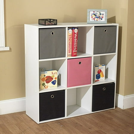 Tms Utility Kids Bookshelf With 5 Fabric Storage Bins Multiple