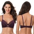 thumbnail image 5 of Curve Muse Women's Plus Size Unlined Balconette Underwire Sheer Lace Bra-2PK-LT PINK,PLUM-46C, 5 of 7
