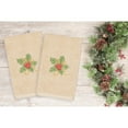 thumbnail image 4 of Authentic Hotel and Spa  Turkish Cotton Christmas Holly Beige Set of 2 Hand Towels, 4 of 4