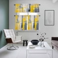 thumbnail image 5 of Abstract Graffiti Kitchen Curtains Valances and Tiers Set of 3 Watercolor Gray Yellow Tier Curtains and Valance with Rod Pocket for Small Windows, 27.5"x24", 5 of 9
