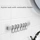 thumbnail image 3 of Wosthever Ganchos autoadhesivos, 6 ganchos de pared, estante de plástico para puerta de baño, estante de cocina, sin taladro, organizador de Juegos de accesorios de baño gris, 3 of 6