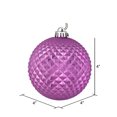 thumbnail image 2 of Vickerman 4" Orchid Durian Glitter Ball Ornament, 6 per Bag, 2 of 3