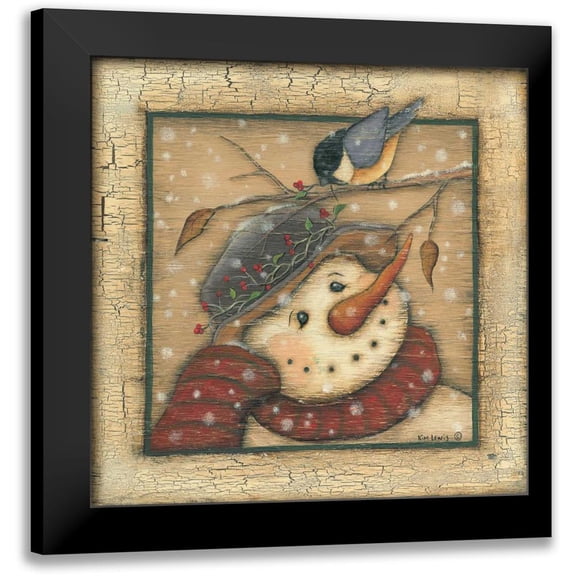 Lewis, Kim 12x12 Black Modern Framed Museum Art Print Titled - Snowman I