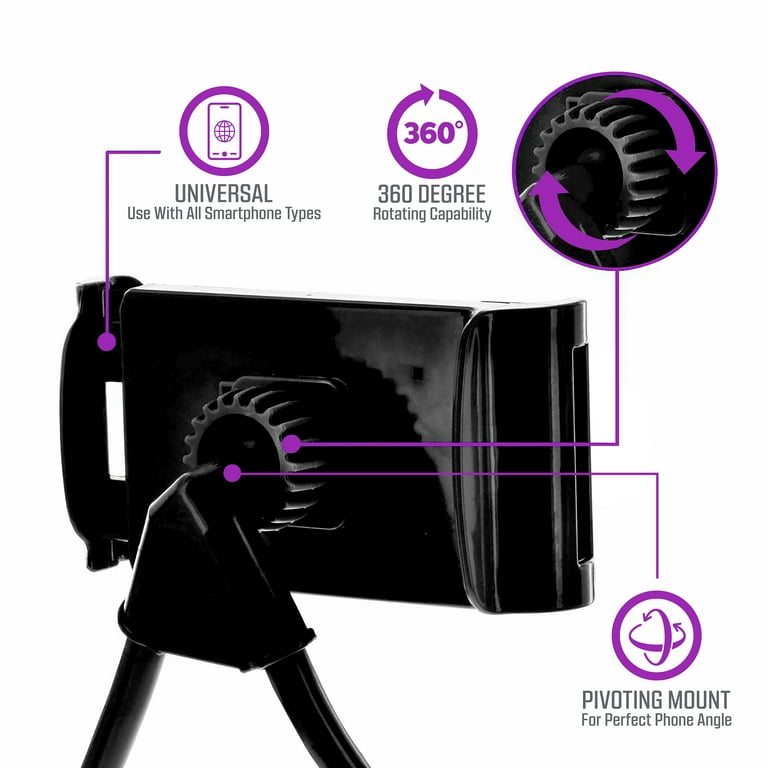 Tzumi Flexiview Hands-Free Smartphone Holder, Black