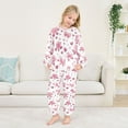 thumbnail image 5 of Fluffy Pajamas Set Fuzzy Winter Warm Pj Sets Pullover Tops and Long Pants Pink Roses and Bows Large, 5 of 8