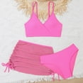 thumbnail image 2 of TOWED22 Girls 3 Piece Bathing Suit Summer Swimsuit UPF Bikini Set with Rash Guard Top and Cover Up Pants Hot Pink,9-10 Y, 2 of 6