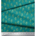 thumbnail image 3 of Soimoi Green Polyester Crepe Fabric Leaves Print Fabric by the Yard 42 Inch Wide, 3 of 3