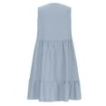 thumbnail image 4 of Kyusrd Robes d'Été Sans Manches pour Femmes 2025 Robe Chemise Mini Col en V Décontractée Taille Haute Plissée Boho à Volants Ligne A Robes d'Été, 4 of 7