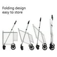 thumbnail image 4 of Barara King Outdoor Utility Carts,Folding Shopping Cart Basket Rolling Trolley with Adjustable Handle-Silver, 4 of 9