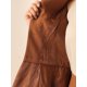 thumbnail image 5 of Conjuntos de trajes para mujeres INSPIRE CHIC, atuendos de negocios, blazer peplum sin cuello, falda lápiz formal, conjunto de 2 piezas, marrón, 5 of 6