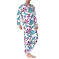 thumbnail image 2 of Fotbe Hawaiian Style Pijama de Hombre con Estampado de Manga Larga, Conjunto de 2 Piezas, Ropa de Dormir Suave y Cómoda con Bolsillos-Large, 2 of 7