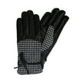 thumbnail image 2 of Altare Womens Black Leather & Houndstooth Smart Phone Compatible Tech Gloves M, 2 of 2