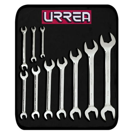 URREA 3000H Full polished Open-end Wrench Set (10 pieces), inches